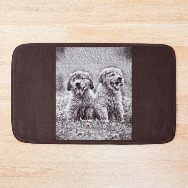 Item preview, Two Golden Retriever Puppies in Pen Scribble designed and sold by AmiAkins.