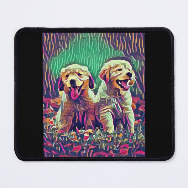 Item preview, Two Golden Retriever Puppies in Purple Mola designed and sold by AmiAkins.