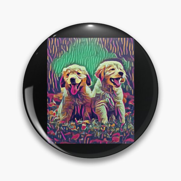 Item preview, Two Golden Retriever Puppies in Purple Mola designed and sold by AmiAkins.