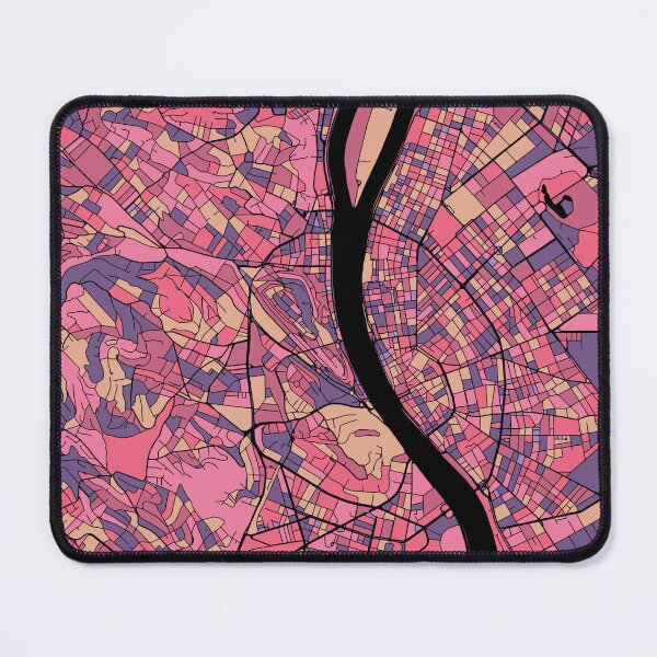 Item preview, Budapest Map Pattern in Purple & Pink designed and sold by PatternMaps.