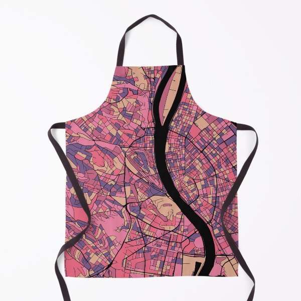 Item preview, Budapest Map Pattern in Purple & Pink designed and sold by PatternMaps.
