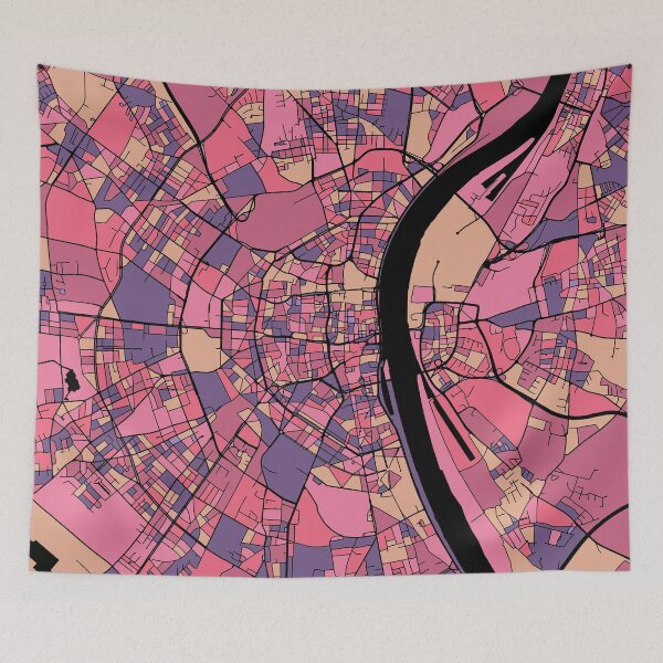 Item preview, Cologne Map Pattern in Purple & Pink designed and sold by PatternMaps.