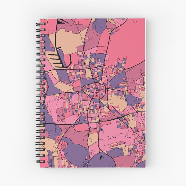 Item preview, Patrón de mapa de Dortmund en morado y rosa designed and sold by PatternMaps.