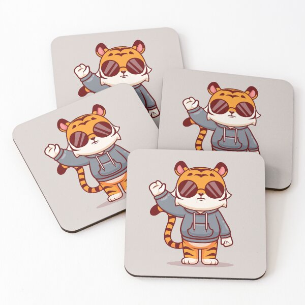 Item preview, Cool Cat in a Hoodie: Stylish Tiger Cartoon designed and sold by hjian8219.