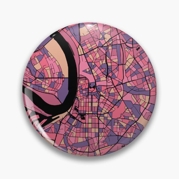 Item preview, Dusseldorf Map Pattern in Purple & Pink designed and sold by PatternMaps.