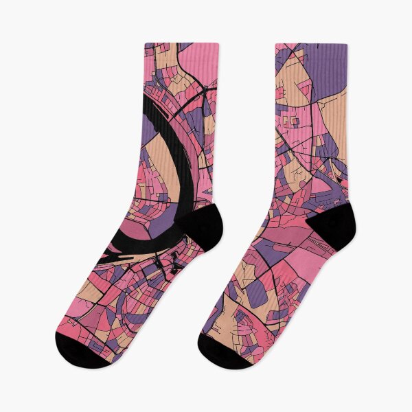 Item preview, Dusseldorf Map Pattern in Purple & Pink designed and sold by PatternMaps.