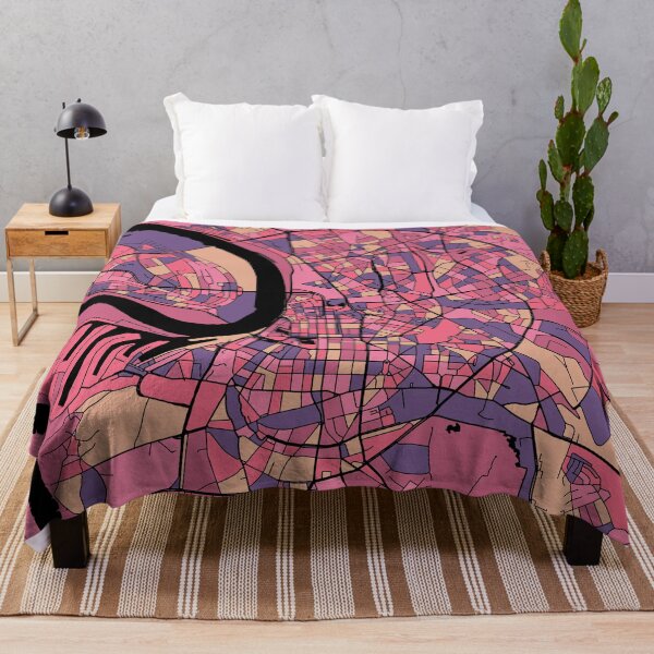 Item preview, Dusseldorf Map Pattern in Purple & Pink designed and sold by PatternMaps.