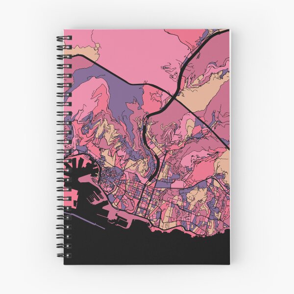 Item preview, Genoa Map Pattern in Purple & Pink designed and sold by PatternMaps.