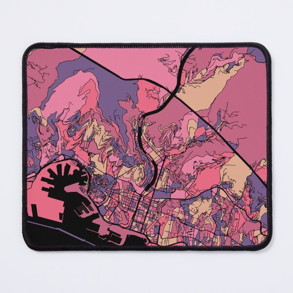 Item preview, Genoa Map Pattern in Purple & Pink designed and sold by PatternMaps.