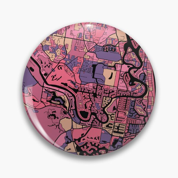 Item preview, Gold Coast Map Pattern in Purple & Pink designed and sold by PatternMaps.