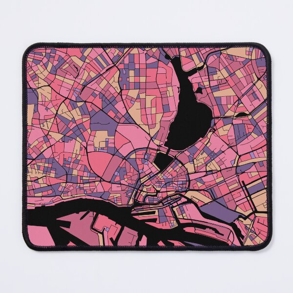Item preview, Hamburg Map Pattern in Purple & Pink designed and sold by PatternMaps.
