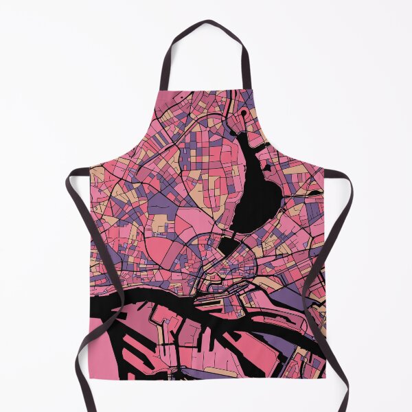 Item preview, Hamburg Map Pattern in Purple & Pink designed and sold by PatternMaps.
