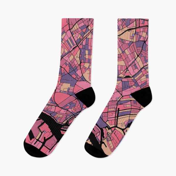 Item preview, Hamburg Map Pattern in Purple & Pink designed and sold by PatternMaps.