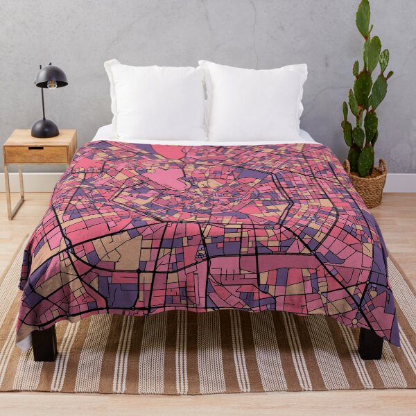 Item preview, Milan Map Pattern in Purple & Pink designed and sold by PatternMaps.