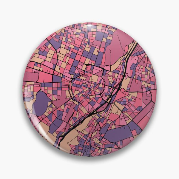Item preview, Munich Map Pattern in Purple & Pink designed and sold by PatternMaps.