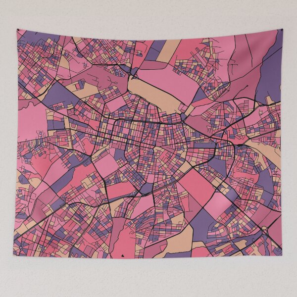 Item preview, Sofia Map Pattern in Purple & Pink designed and sold by PatternMaps.