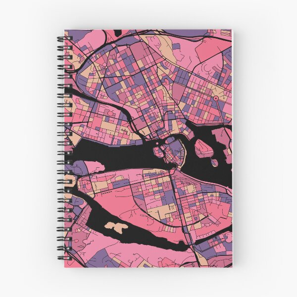 Item preview, Stockholm Map Pattern in Purple & Pink designed and sold by PatternMaps.