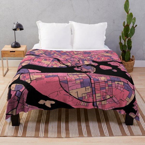 Item preview, Stockholm Map Pattern in Purple & Pink designed and sold by PatternMaps.