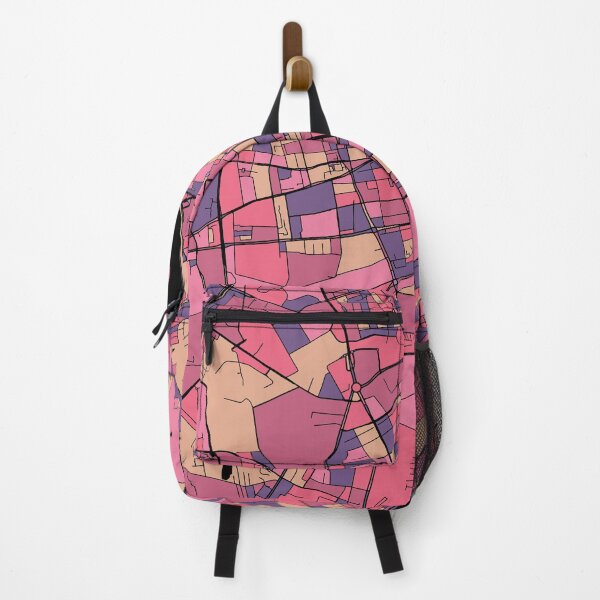 Artikelvorschau, Warschauer Kartenmuster in Lila und Rosa entworfen und verkauft von PatternMaps.