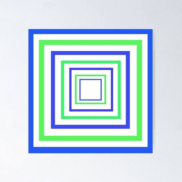 Item preview, Concentric Squares Blue and Green designed and sold by Overthetopsm.