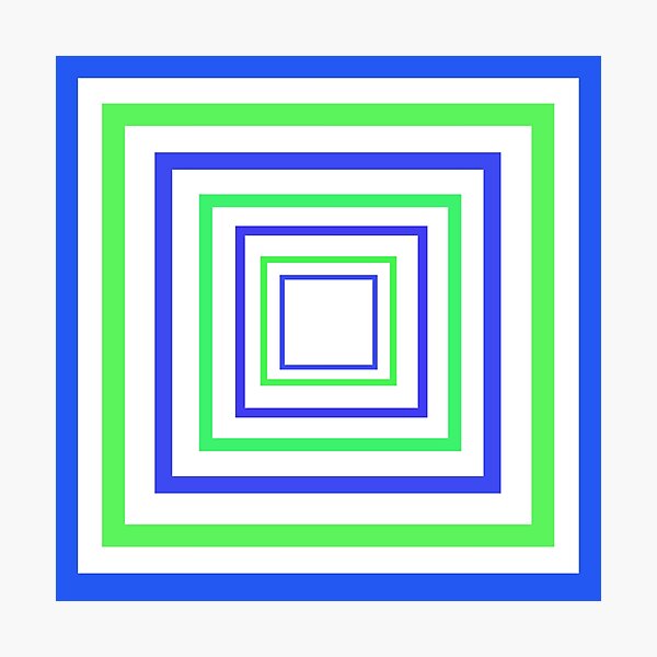 Item preview, Concentric Squares Blue and Green designed and sold by Overthetopsm.