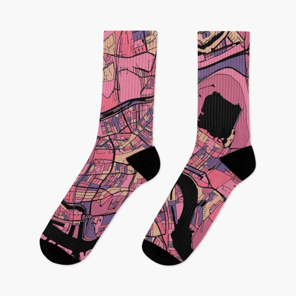 Item preview, Rotterdam Map Pattern in Purple & Pink designed and sold by PatternMaps.