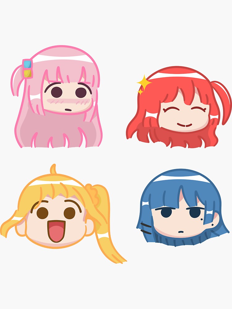 Aperçu 3 sur 3. Sticker avec l'œuvre Bocchi le Rocher ! Pack de chibi créée et vendue par TheFreshness.