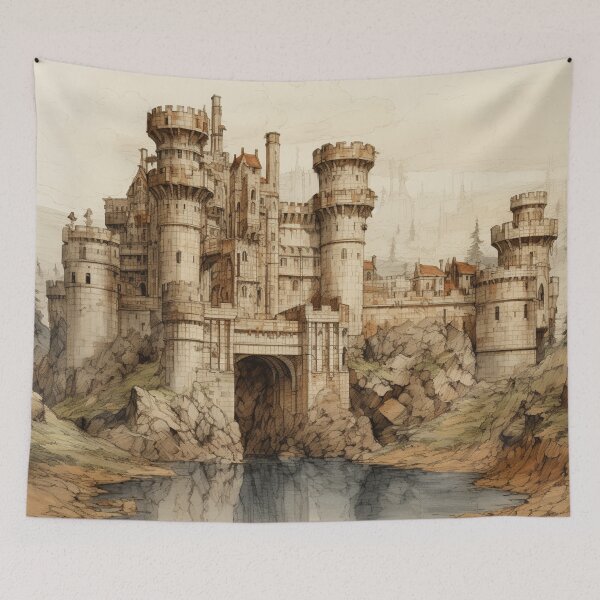 Item preview, A Sketch of a Medieval Castle designed and sold by Sketch-Shack.