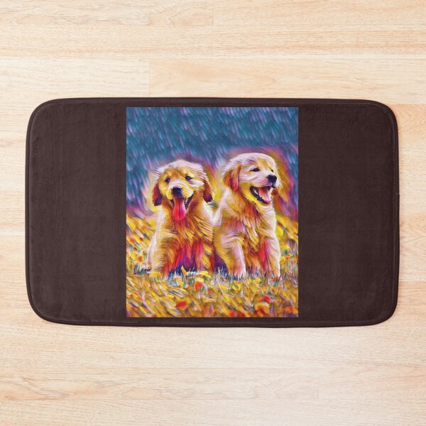 Item preview, Two Golden Retriever Puppies in Flow of Color Light designed and sold by AmeeAinsworth.