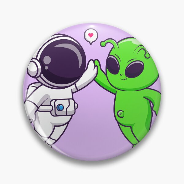 Item preview, "Cosmic High-Five: Cute Astronaut and Alien Cartoon" designed and sold by hjian8219.