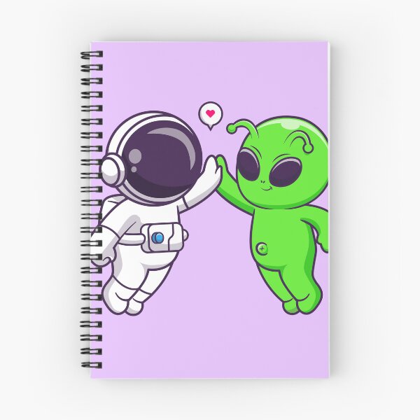 Item preview, "Cosmic High-Five: Cute Astronaut and Alien Cartoon" designed and sold by hjian8219.