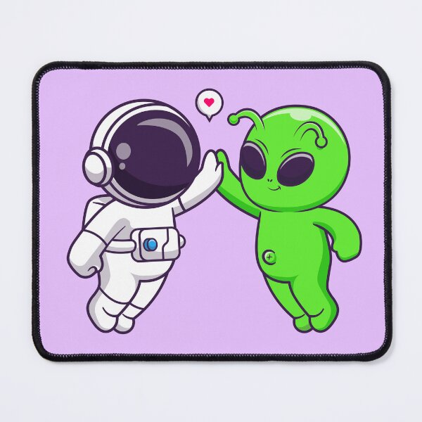 Item preview, "Cosmic High-Five: Cute Astronaut and Alien Cartoon" designed and sold by hjian8219.