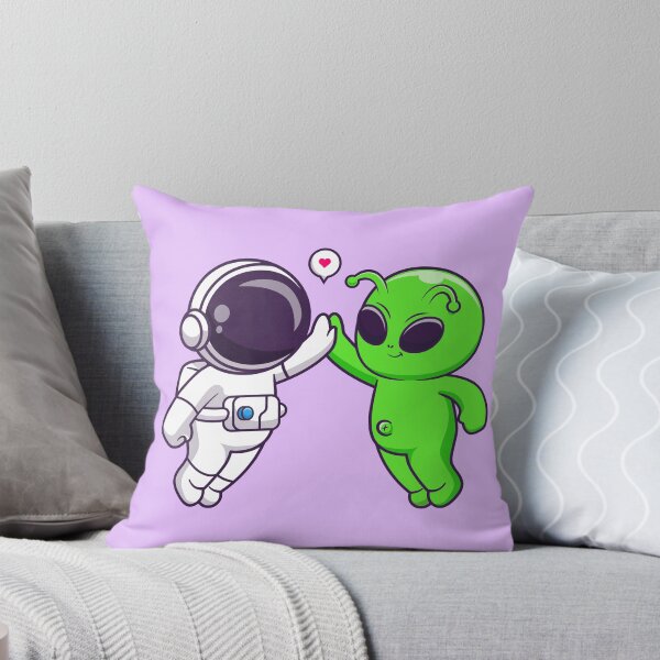 Item preview, "Cosmic High-Five: Cute Astronaut and Alien Cartoon" designed and sold by hjian8219.