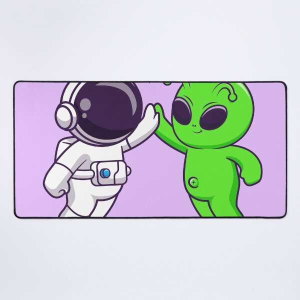 Item preview, "Cosmic High-Five: Cute Astronaut and Alien Cartoon" designed and sold by hjian8219.