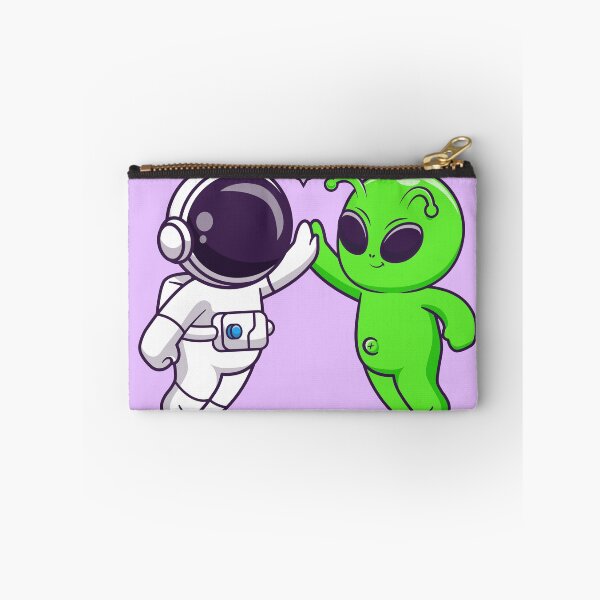 Item preview, "Cosmic High-Five: Cute Astronaut and Alien Cartoon" designed and sold by hjian8219.
