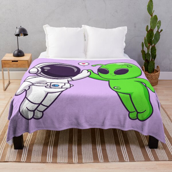 Item preview, "Cosmic High-Five: Cute Astronaut and Alien Cartoon" designed and sold by hjian8219.