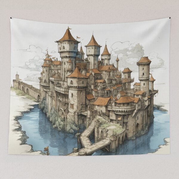 Item preview, A Sketch of a Medieval Castle designed and sold by Sketch-Shack.