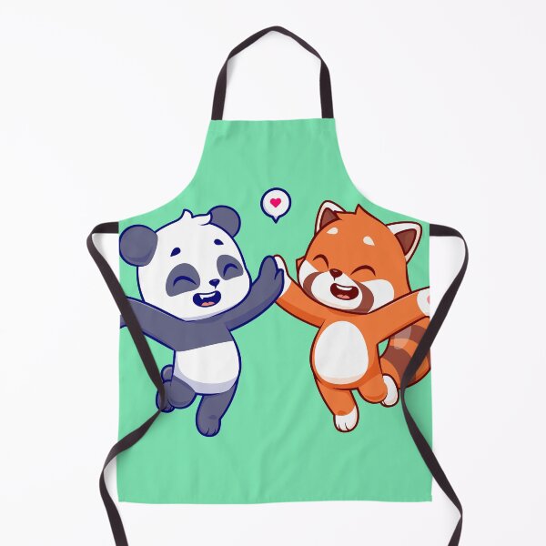 Item preview, Panda Pals: Cute Panda and Red Panda High Five Cartoon designed and sold by hjian8219.