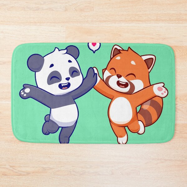 Item preview, Panda Pals: Cute Panda and Red Panda High Five Cartoon designed and sold by hjian8219.