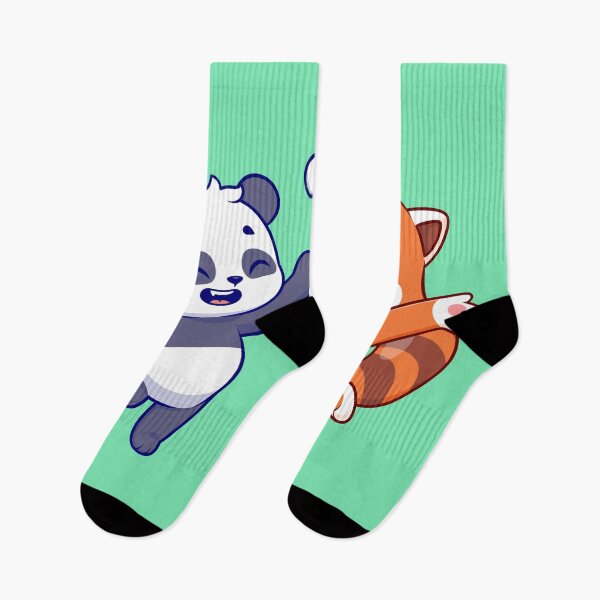 Item preview, Panda Pals: Cute Panda and Red Panda High Five Cartoon designed and sold by hjian8219.