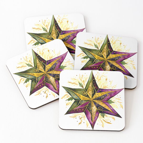 Item preview, Star Design Plum, olive green, beige, cream, gold 2 designed and sold by Highlandkings.