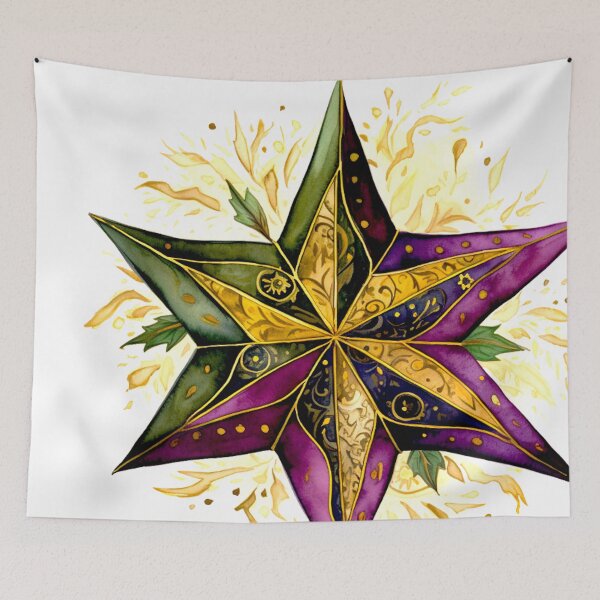Item preview, Star Design Plum, olive green, beige, cream, gold 2 designed and sold by Highlandkings.