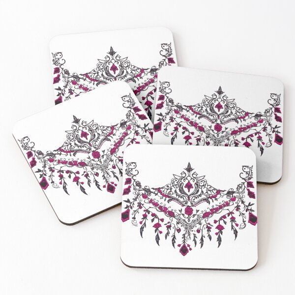 Item preview, Traditional Digital Embroidery of Esthetic Vampire European Victorian Gothic Pink Pattern designed and sold by Kai Multiverse.