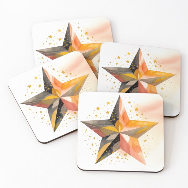 Item preview, Star Design Peach, pink, gray, ivory, gold designed and sold by Highlandkings.