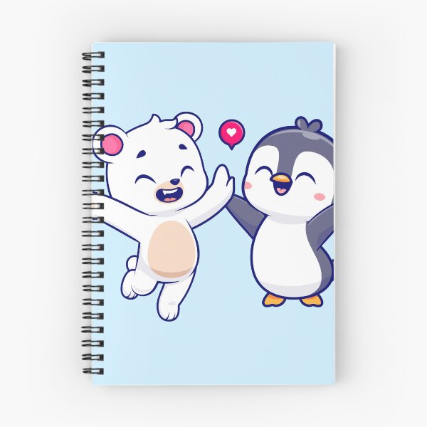 Item preview, Arctic Friends: Cute Polar Bear and Penguin High-Five Cartoon designed and sold by hjian8219.
