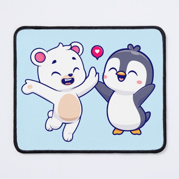 Item preview, Arctic Friends: Cute Polar Bear and Penguin High-Five Cartoon designed and sold by hjian8219.