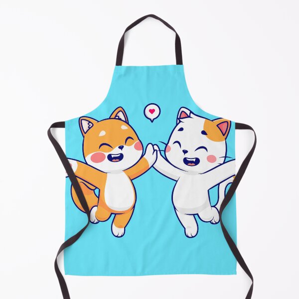 Item preview, Paws of Friendship: Cute Shiba Inu Dog and Cat High-Five Cartoon designed and sold by hjian8219.