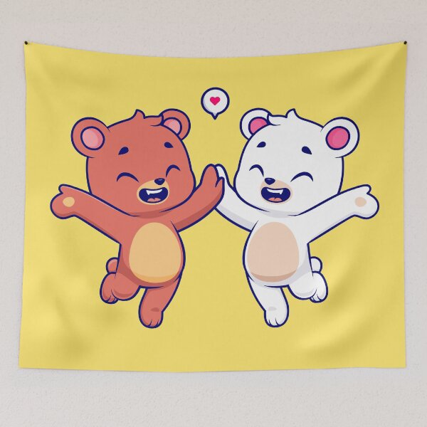 Item preview, Polar Paws: Cute Polar Bear High-Five Cartoon designed and sold by hjian8219.