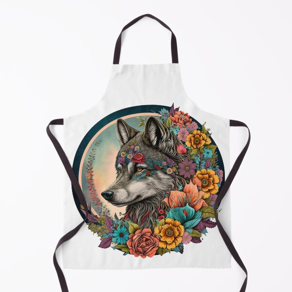 Artikelvorschau, Bunter Wolf mit Blumen entworfen und verkauft von ArtFromBeyond.