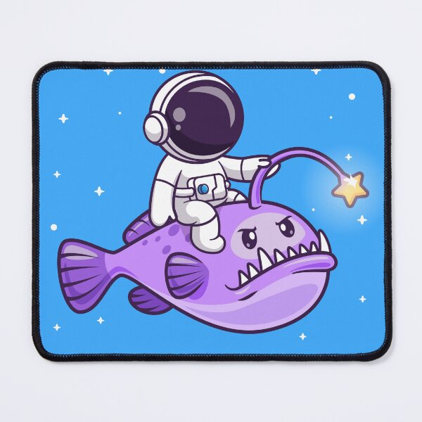 Item preview, Astro-Aquatic Adventure: Cute Astronaut Riding Anglerfish Cartoon designed and sold by hjian8219.